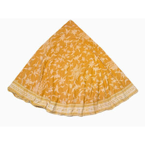 handprint by Pondicherri Yellow Cotton Tablecloth $220 Round Hand Printed India